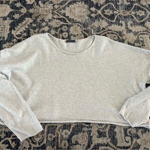 Women’s Brandy Melville Gray Crew Neck  Cropped Sweater